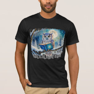Camiseta Coruja Lendo Grande Livro Que Ficaremos Incríveis 