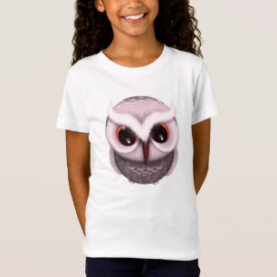 Camiseta Coruja Mal-Humorada Fofoquinha em Rosa Claro