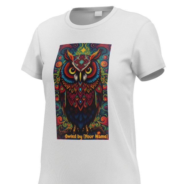 Camiseta Coruja Mandala Cósmica (Criador carregado)