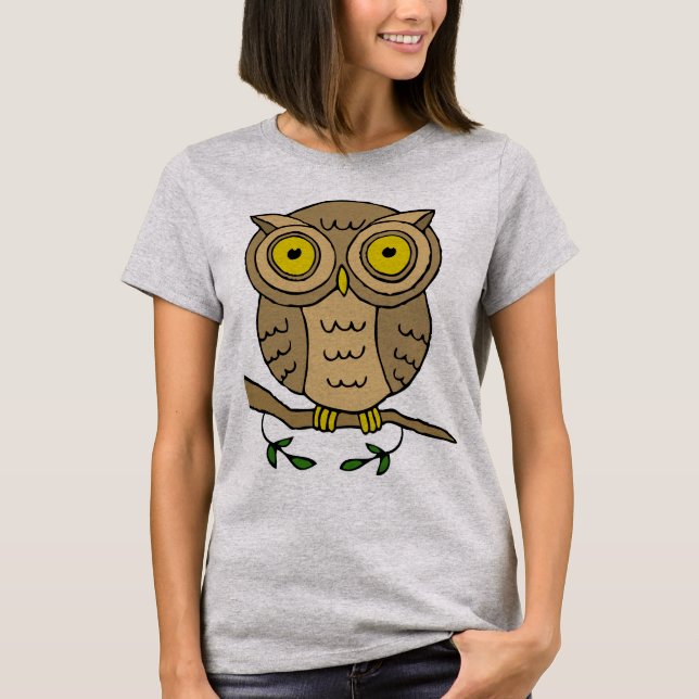Camiseta Coruja Marrom Fofa (Frente)
