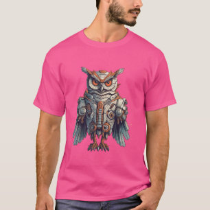 Camiseta Coruja Mecânica Steampunk Pássaro Visão Noturna Av