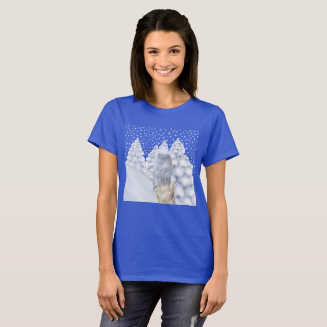 Camiseta Coruja na neve (Frente Completa)