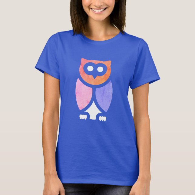 Camiseta Coruja-Noite, Bonita Abstrato, Pop (Frente)