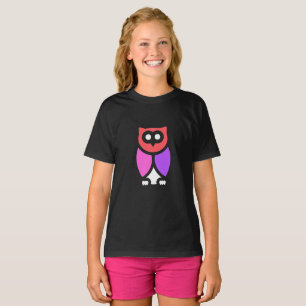 Camiseta Coruja Noturna, Linda Rosa e Vermelha, Pop Abstrat