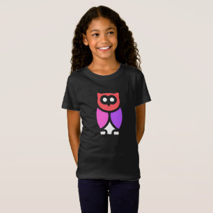 Camiseta Coruja Noturna, Linda Rosa e Vermelha, Pop Abstrat