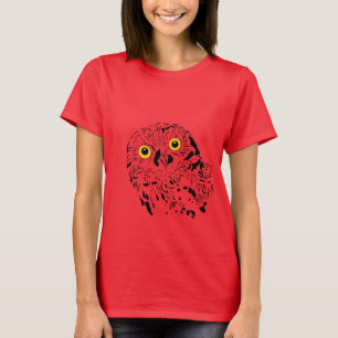 Camiseta Coruja olhos grandes amarelos
