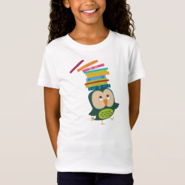 Camiseta Coruja pequena bonito do livro para todos os