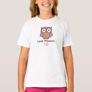 Camiseta Coruja Personalizada Rosa de Aniversário