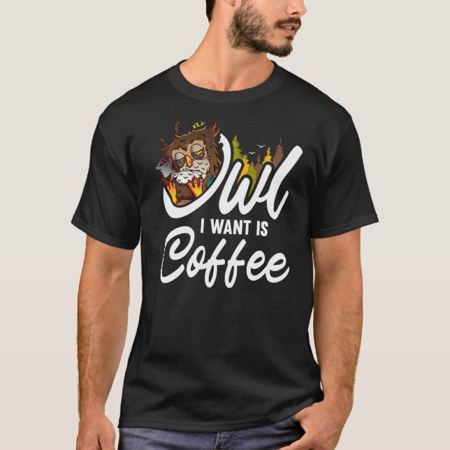Camiseta Coruja Que Quero É Café Coruja 1 (Frente)