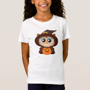 Camiseta Coruja/Queda/Outono/Halloween/abóbora