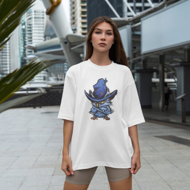 Camiseta Coruja Raiva Com Chapéu De Bruxa (Criador carregado)