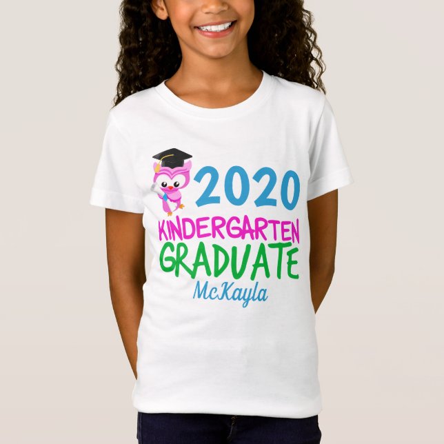Camiseta Coruja rosa-branca-Formando 2020 (Frente)