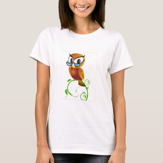 Camiseta Coruja sábia com vidros (Frente)