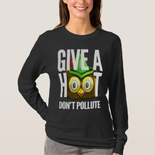 Camiseta Coruja Silvestre Dê um Grito Não Polua Distressed
