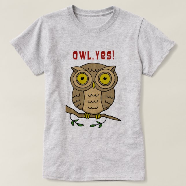 Camiseta Coruja, Sim! (Frente do Design)