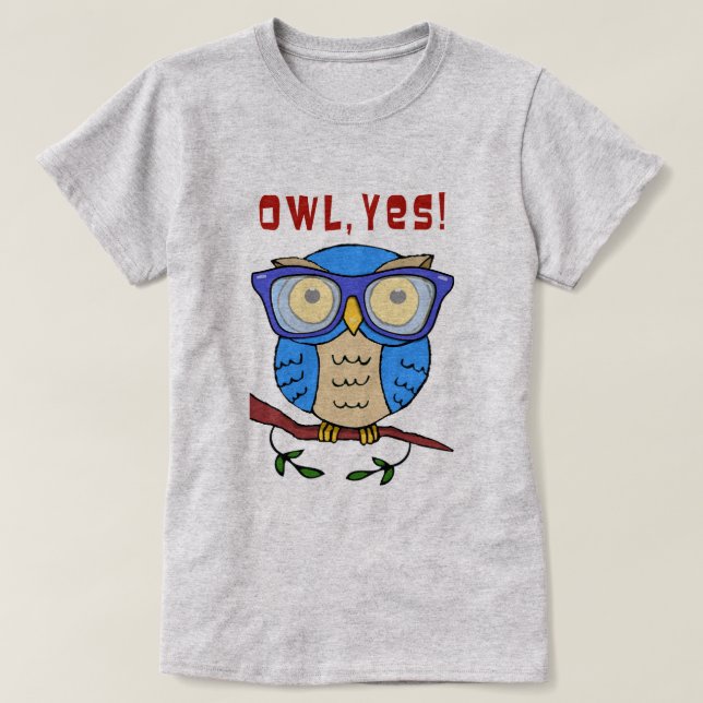 Camiseta Coruja, Sim! (Frente do Design)