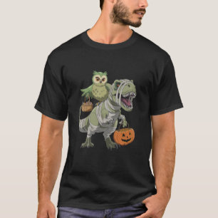 Camiseta Coruja Skeleton Andando Mummy Dinossaur TRex Hallo