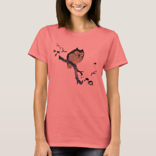 Camiseta Coruja sonolento do vintage