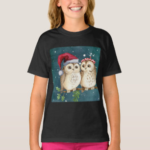 Camiseta Coruja Véspera de Natal Papais noeis Red Hat