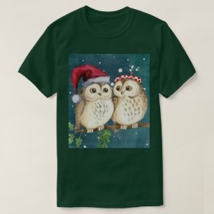 Camiseta Coruja Véspera de Natal Papais noeis Red Hat