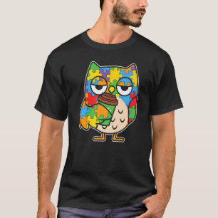 Camiseta Corujas Amam Puzzle de Design Gráfico Conscientiza