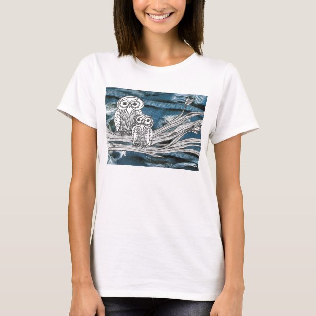 Camiseta Corujas da sarja de Nimes (Frente)