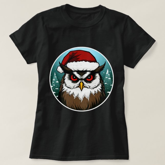 Camiseta Corujas de Natal (Frente do Design)