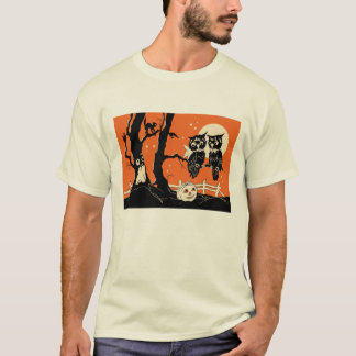 Camiseta corujas do 1920 no registro da ponte da árvore