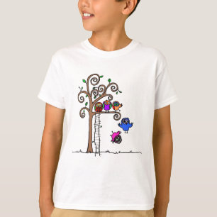 Camiseta Corujas do bebê que aprendem voar