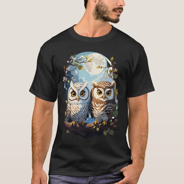 Camiseta Corujas na Lua (Frente)