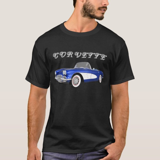 Camiseta Corvette C1 1961: Término Azul: Camisa-T (Frente)