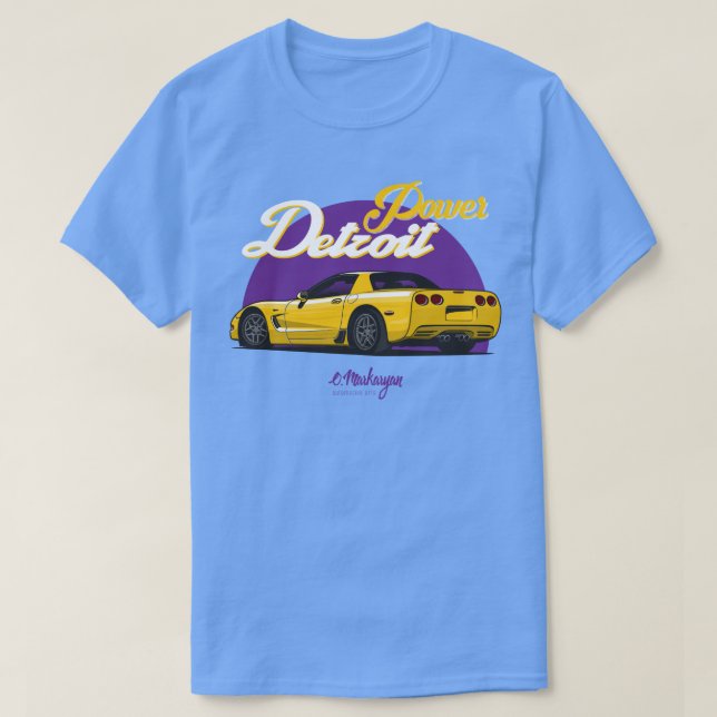 Camiseta Corvette C5 amarelo (Frente do Design)
