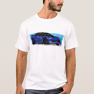 Camiseta Corvette C7 Blue Sportscar com Blue Stripe