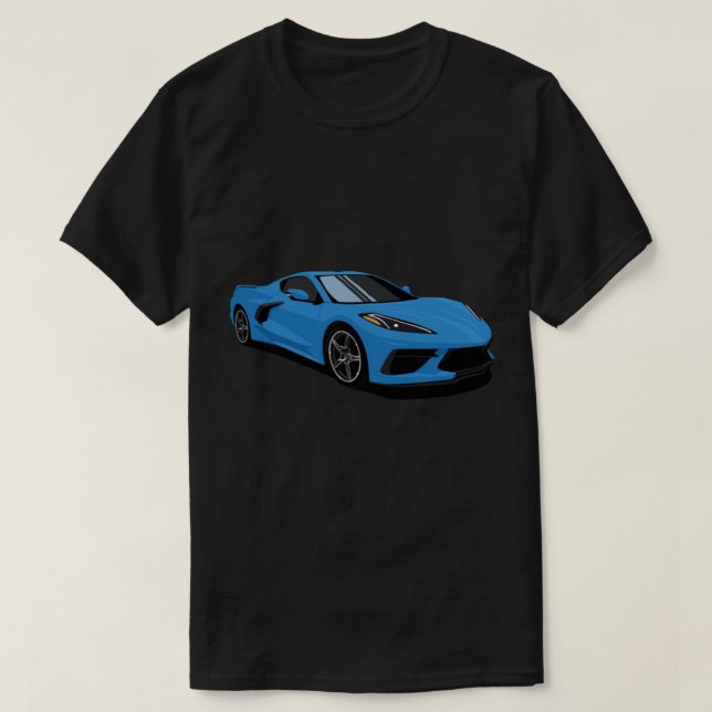 Camiseta Corvette C8 Rapid Blue (Frente do Design)