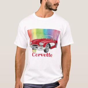 Camiseta 'Corvette Classic Convertible Watercolor Art