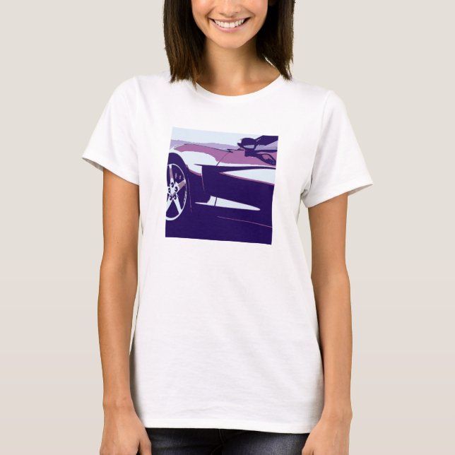 Camiseta Corvette Pop Art Roxo (Frente)