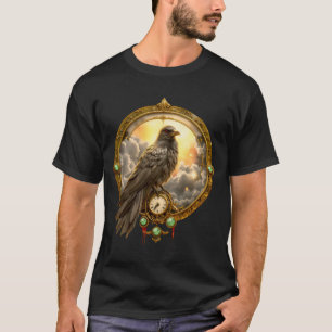Camiseta Corvo Cronometrista – Engrenagens Góticas