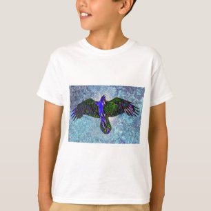 Camiseta Corvo da cor no azul