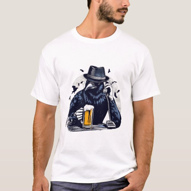 Camiseta Corvo de cerveja, design (Frente)