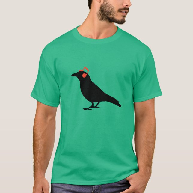 Camiseta Corvo dos fones de ouvido (Frente)