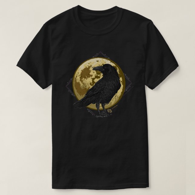 Camiseta Corvo e o design 1 da lua (Frente do Design)