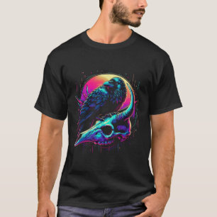 Camiseta Corvo em uma Caveira, Gótico