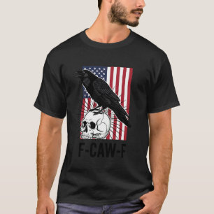 Camiseta Corvo F-Caw-F Bandeira dos EUA Caveira de Corvo Pr