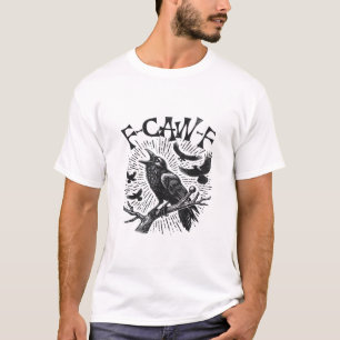 Camiseta Corvo Gótico F-Caw-F Humor Engraçado Essencial Ret