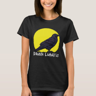 Camiseta Corvo Lua Lunático Fã de Corvo Animal Corvo