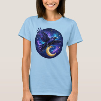 Camiseta Corvo Místico com Quarto de Lua