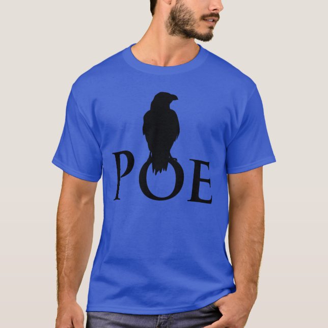 Camiseta Corvo nas palavras escritas POE (Frente)
