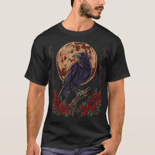 Camiseta Corvo Negro, Corvo Místico na Lua Cheia