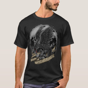 Camiseta Corvo Negro, Corvo Místico na Lua Cheia
