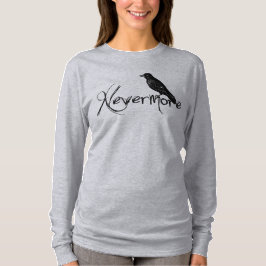 Camiseta Corvo nunca mais o Dia das Bruxas do ponto de